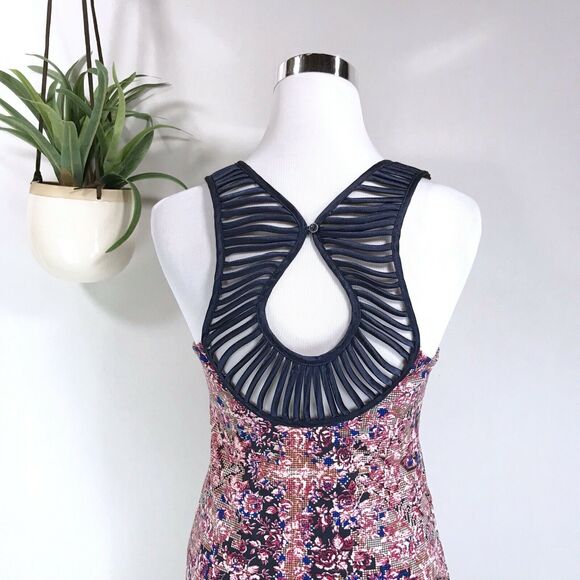 Free People Digital Damsel Bodycon Caged Back Lattice Dress Size S in Black Plum - Picture 7 of 12
